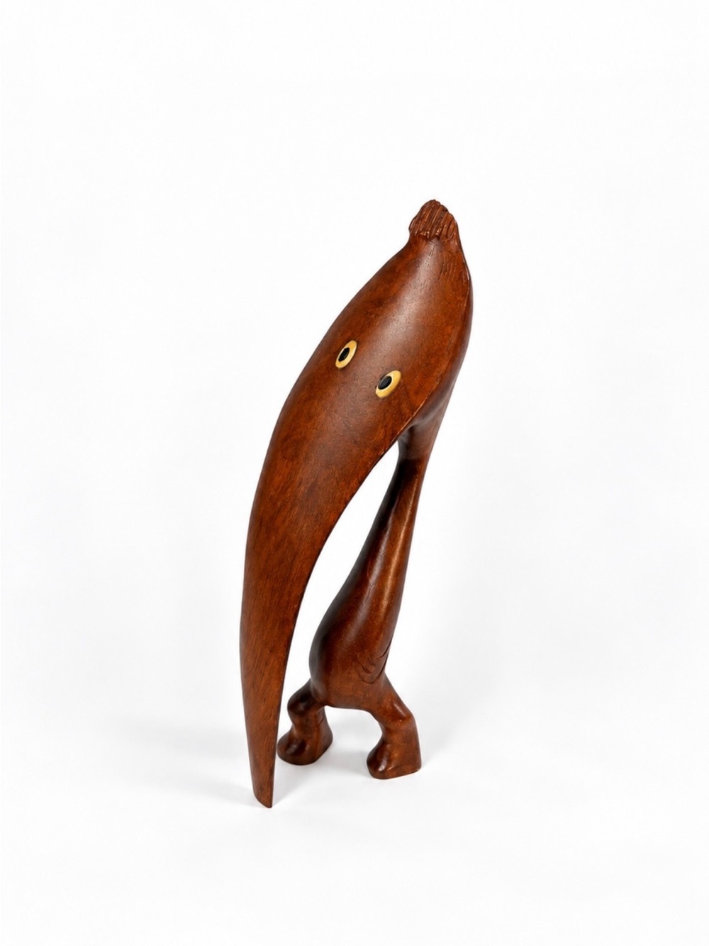 Authentic Knud Albert Danish Modern Teak Wood Aardvark Anteater Sculpture 12.5”